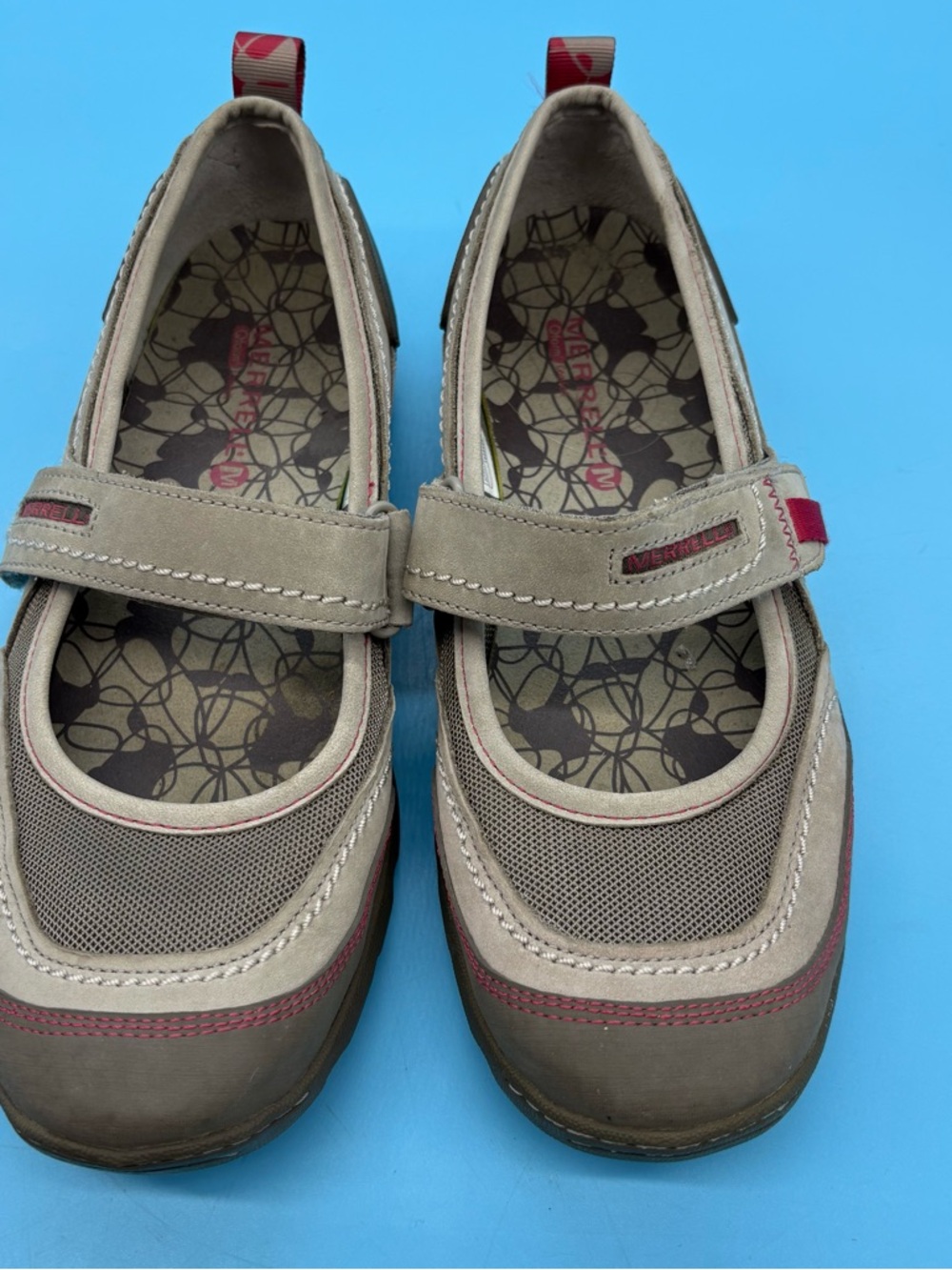 Merrell Mimosa Emme Mary Jane Shoes Tan Gray Size 8